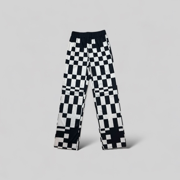 Irregular Checkered Print Flared Pants (never worn) - Picture 1 of 2
